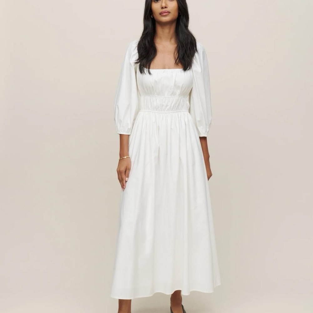 Reformation Bennie Dress White NWT